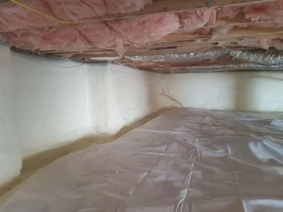 Crawl space encapsulation with closed-cell spray foam for Flat Roof Repair in Adel